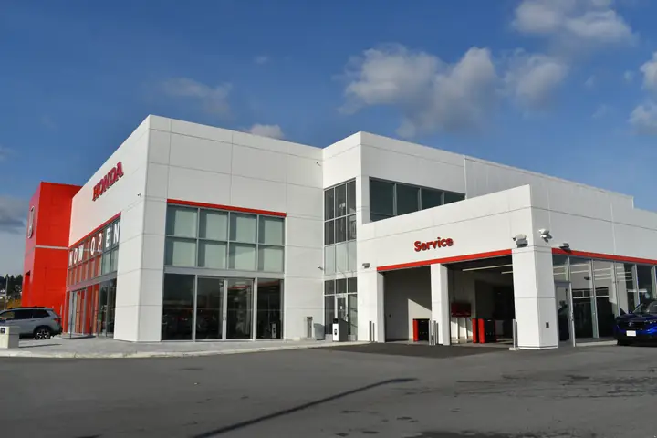 ACM & Composite siding — open road honda acm installation (Open Road Honda, Burnaby)