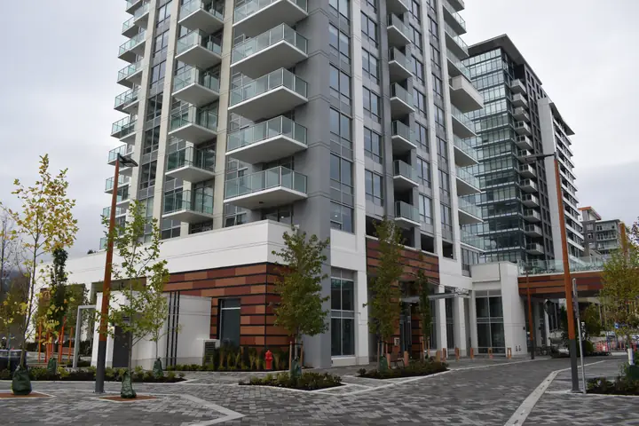 Park West: high-rise exterior cladding in North Vancouver, BC by L2 Group — Trespa phenolic panels