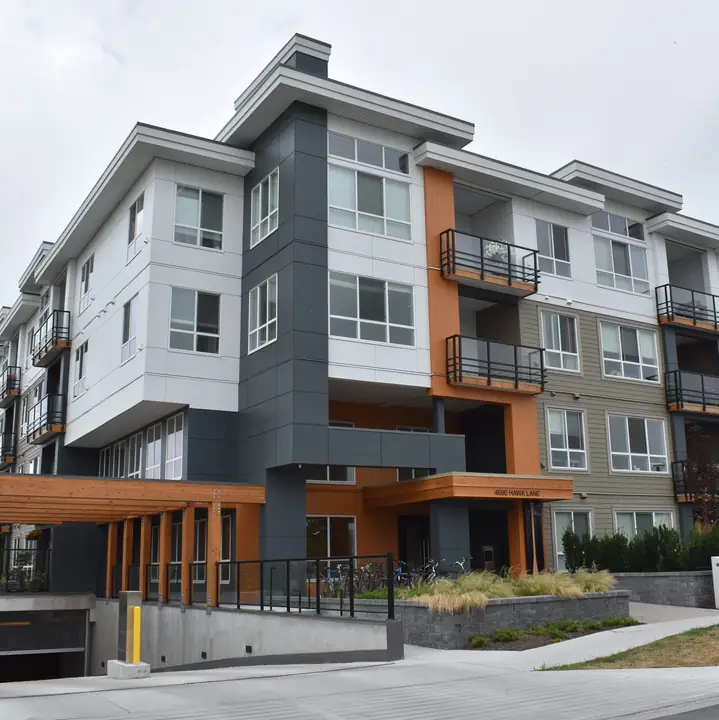 Lot D: mid-rise exterior cladding in Vancouver, BC by L2 Group — Longboard & cementitious board