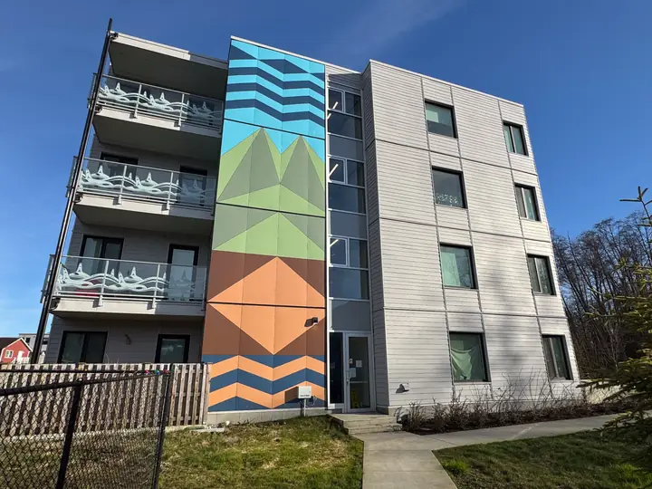 Fibre Cement siding — xwmelchsten cementitious panel installation (Xwmelch'sten Housing, West Vancouver)