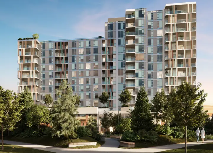 Aurora rendering — mid-rise cladding project in progress by L2 Group