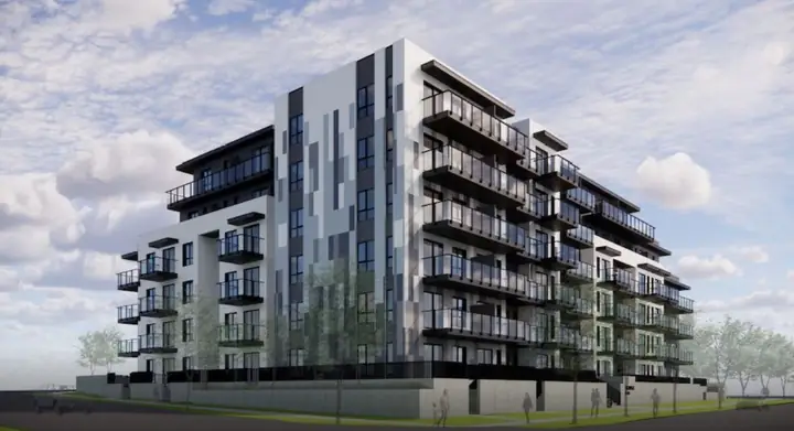 Collingwood rendering — mid-rise cladding project in progress by L2 Group in Vancouver